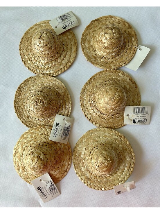 Other - Vintage NOS Mini Straw Hats Woven 4” Doll Crafts Supplies Lot Of 17